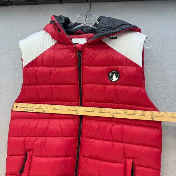 Zyia Active Puffer Vest Women's S Red White Black Hooded Outdoor Athleisure EUC - Picture 11 of 13